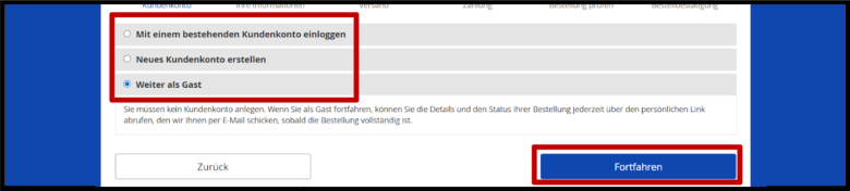 Bild 3 Anleitung Online-Ticketshop - Kundenkonto oder Gastkonto