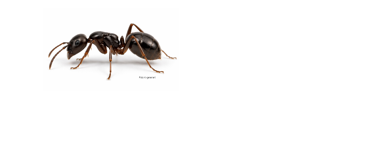 KI-generiertes Bild der großen Drüsenameise (Eine in Deutschland invasive Art)