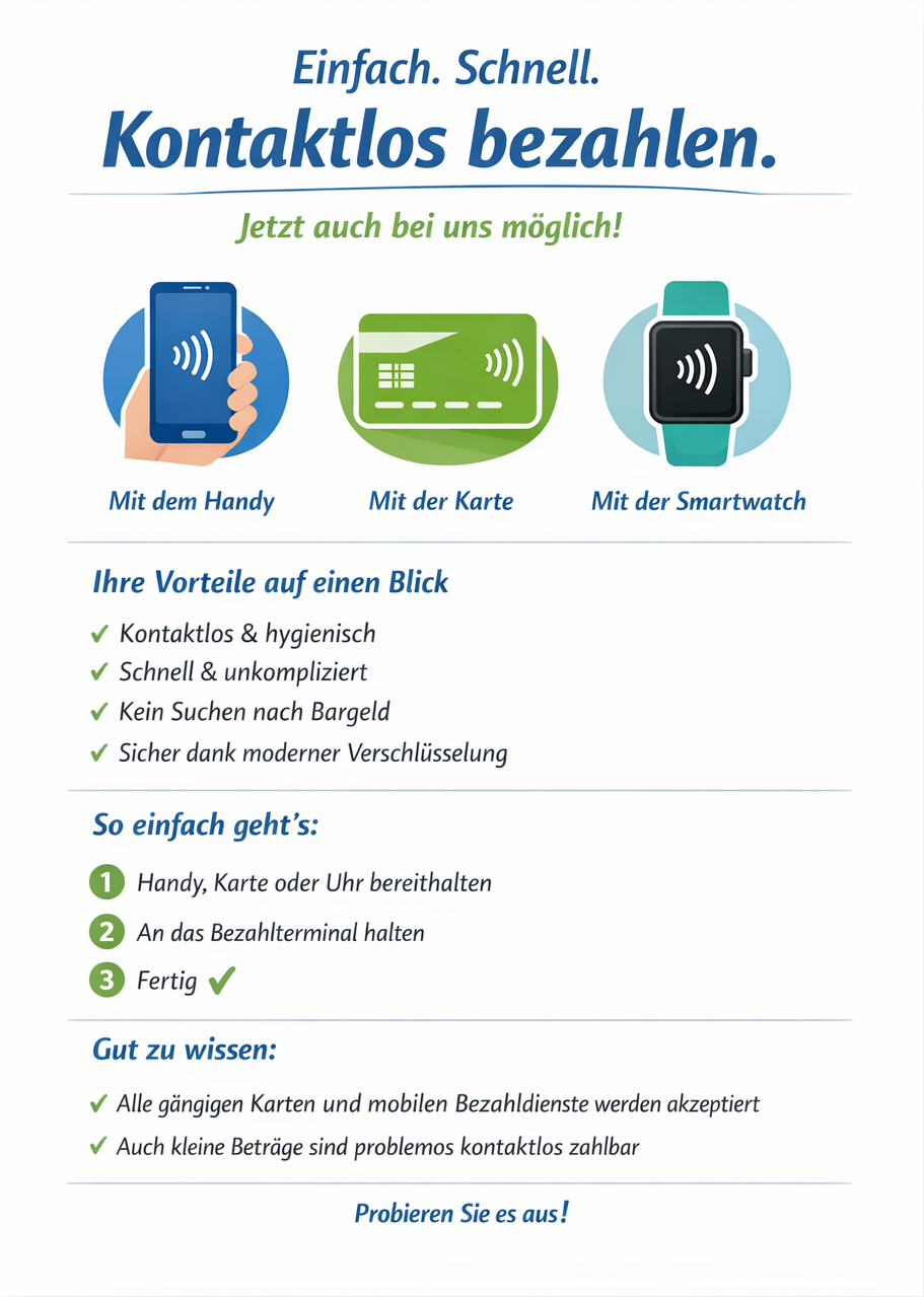 Flyer Kontaktlos bezahlen