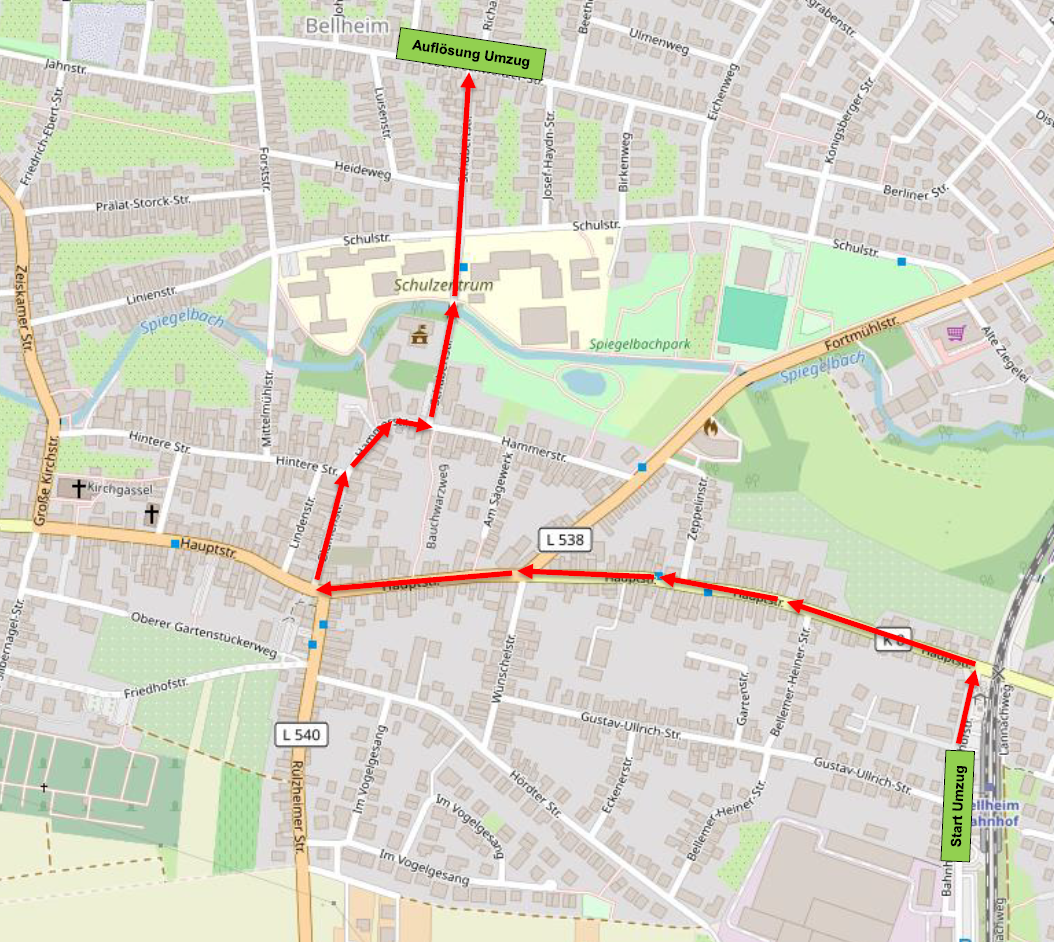 Streckenführung Faschingsumzug 2026